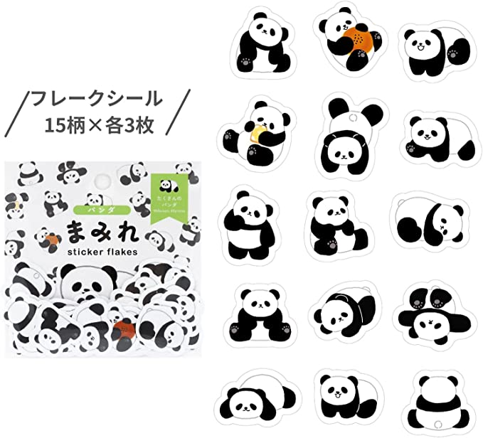 貼紙包｜WORLD CRAFT｜滿滿的動物系列貼紙包（45枚）【熊貓款】 - Geeky Geek Hong Kong