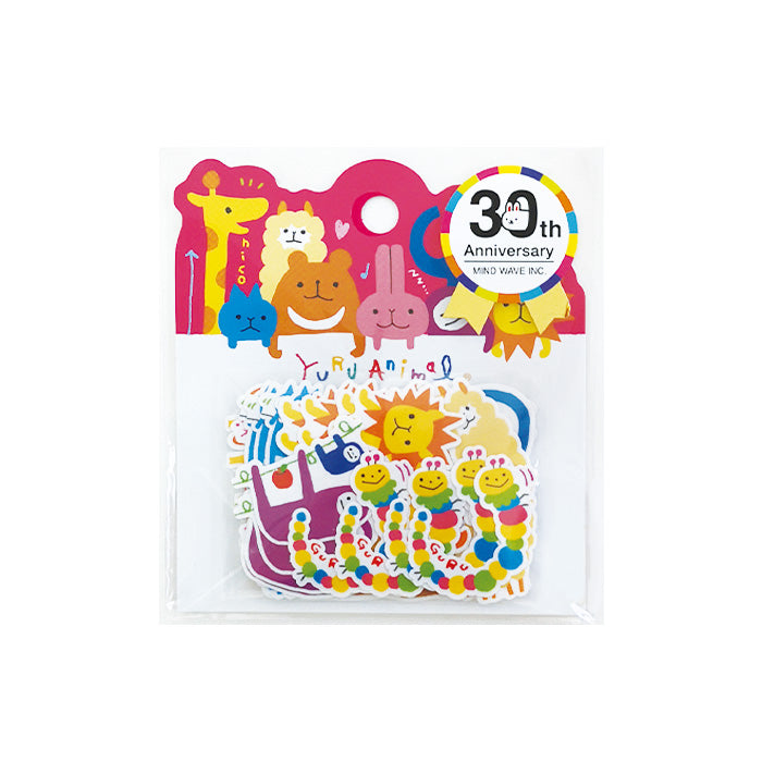 貼紙包｜MIND WAVE｜Yuru Animal 30週年系列貼紙包(40枚) -  貼紙包 - Geeky Geek Hong Kong