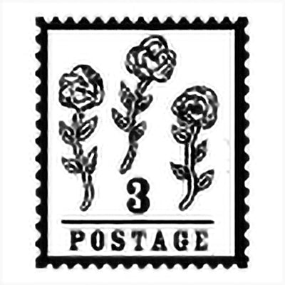 橡皮印章｜SANBY｜西洋風方形郵票印章【Postage 3 玫瑰】 - Geeky Geek Hong Kong